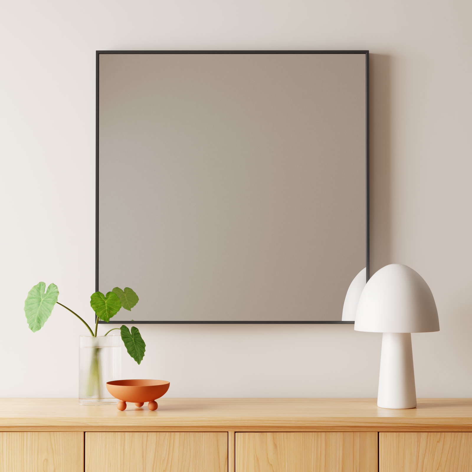 Sabine 36" Accent Mirror, 36" x 36", Black