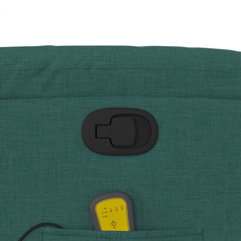 Upholstered Massage Chair, Dark Green Polyester, Manual - Push Back