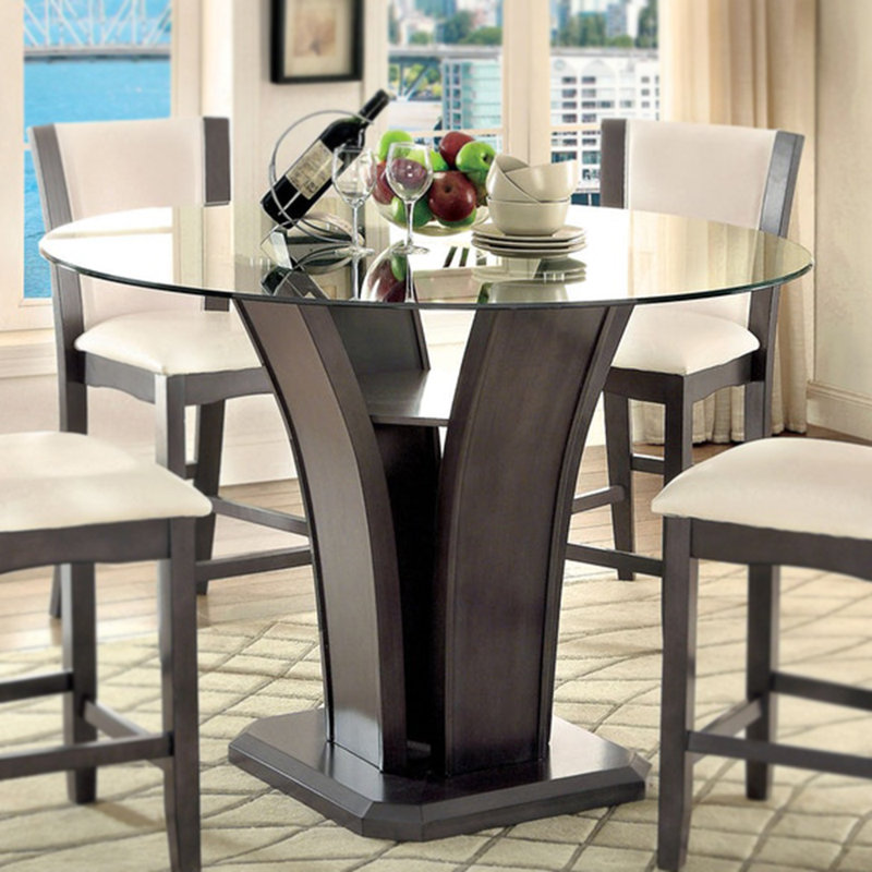 Table Haleigh à hauteur de comptoir au fini gris