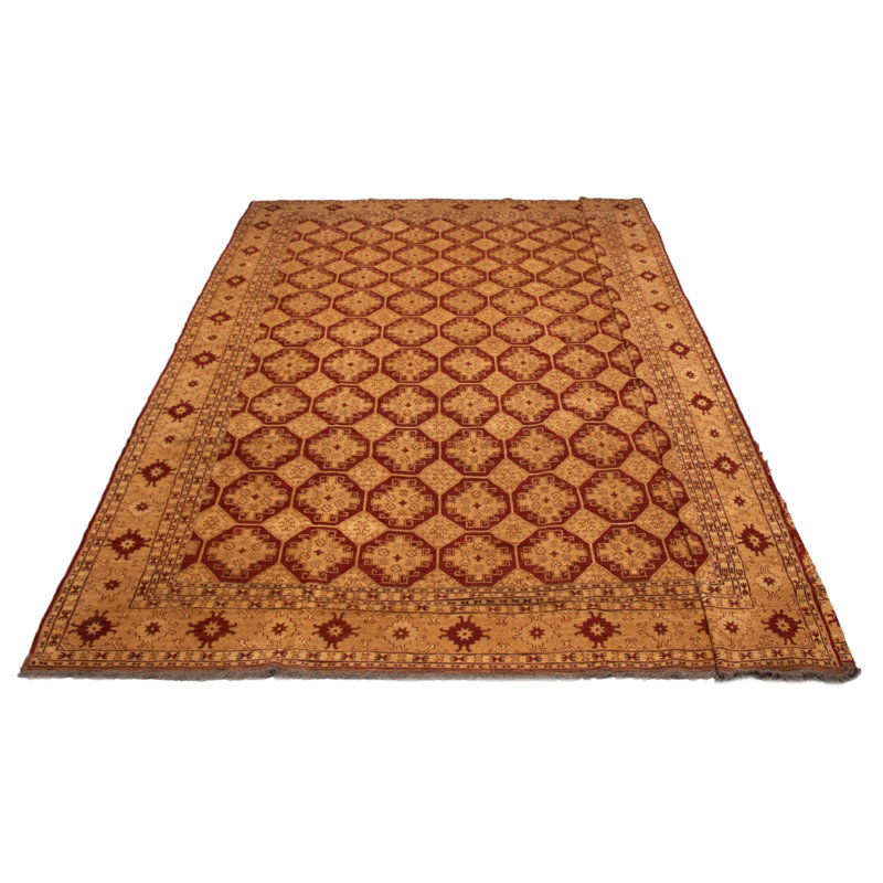 Kilim en laine rouge Lahor tissé à la main 16 pi 11 po x 19 pi 4 po