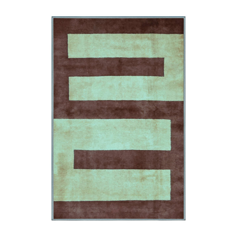Tapis géométrique en laine et polyester tissé à la machine Jaleisa, Rectangle 7 pi x 10 pi