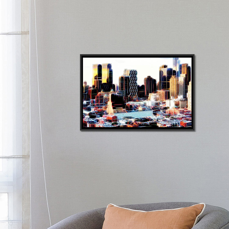 «NY Midtown» par Philippe Hugonnard - impression sur toile, H 18 po x l 26 po x P 1,5 po, Toile avec cadre noir, Pas de tapis