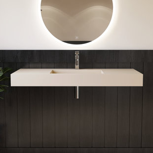 Lavabo de salle de bain mural 47 po avec trou pour robinet