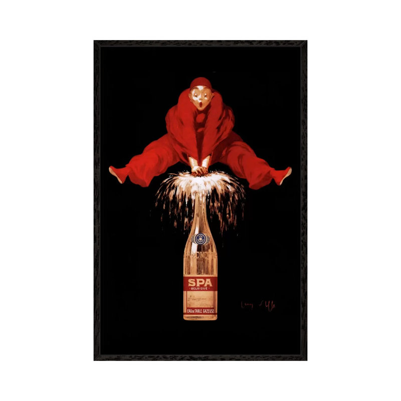 Belgium Liquor Red Man - Print on Canvas, 66.04 cm H x 45.72 cm W, Black Framed