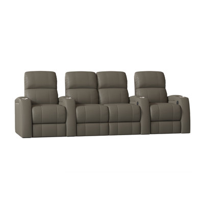 Upholstered Home Theater Seating with Cup Holder