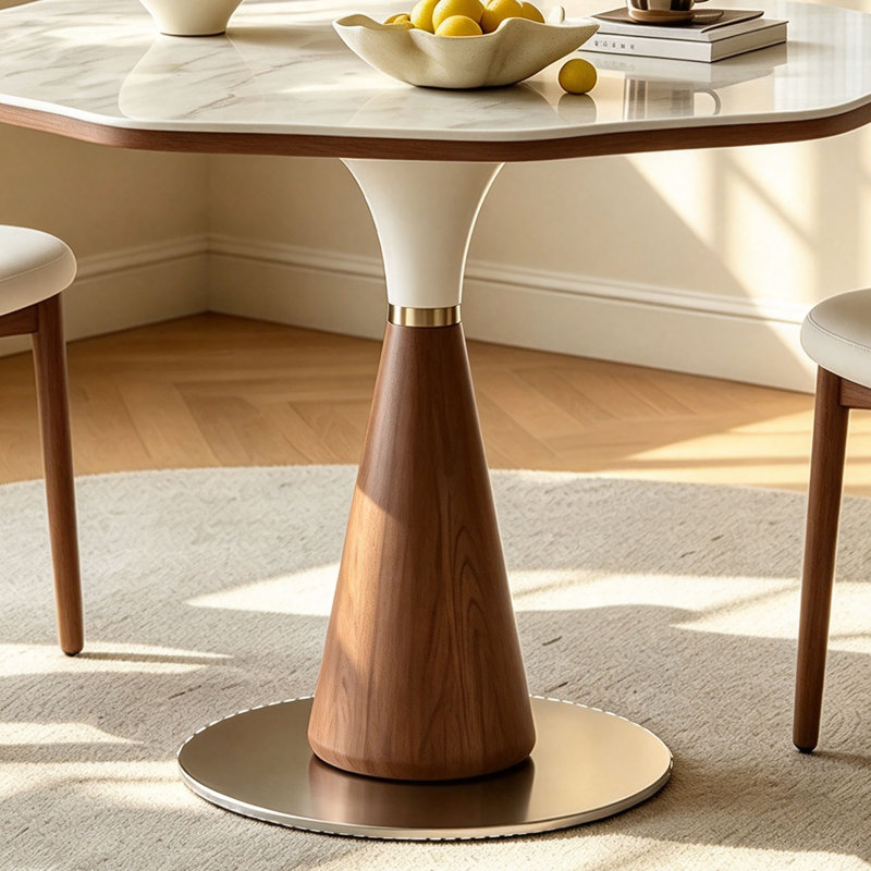 Concrete Top Dining Set, H 29,5 po x l 47,2 po x P 47,2 po, 5
