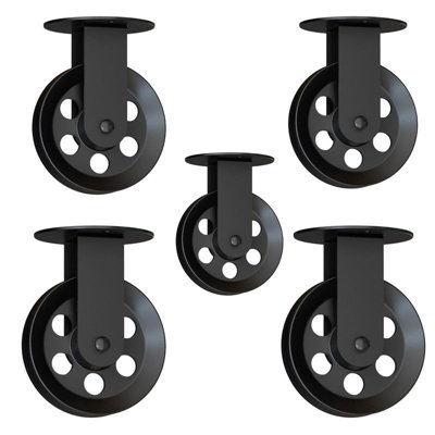 Vintage Metal Pulley Wheel Set for Industrial Hanging Lamps