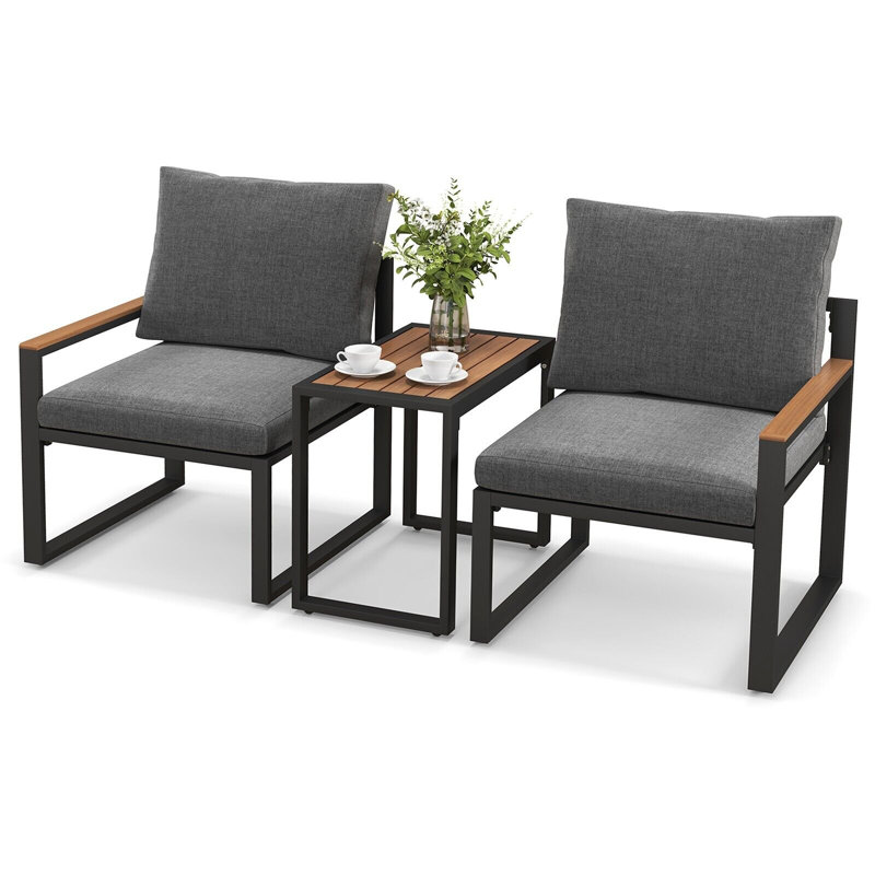 Aidenas 2 - Person Garden Lounge Set with Cushions
