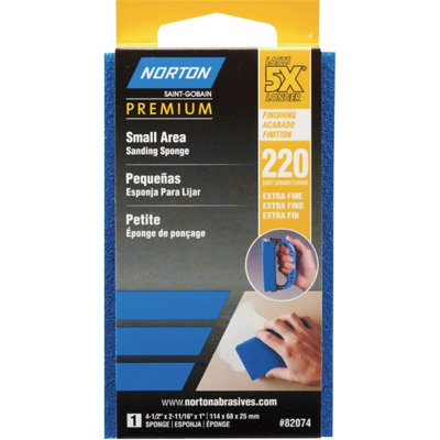 Norton 82074 220 Prosand Small Area Sanding Sponge-1PK