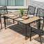Table de salle à manger d'extérieur rectangulaire en métal thermolaqué avec trou pour parasol-1037608465