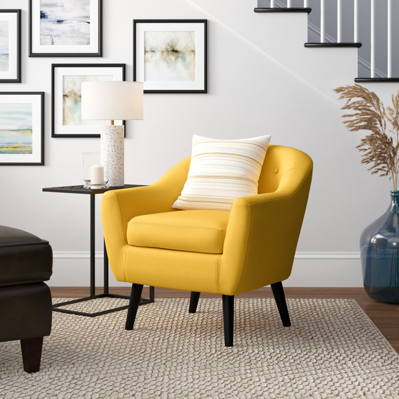 Upholstered Armchair, Yellow