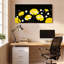 Ensemble de 1 tableau sur toile à motif floral de souci jaune et blanc-1206224147