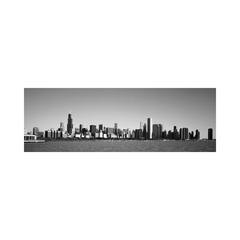 Skyscrapers at the Waterfront, Willis Tower, Chicago, Cook County 1 Piece Wrapped Canvas Panoramic Wall Art