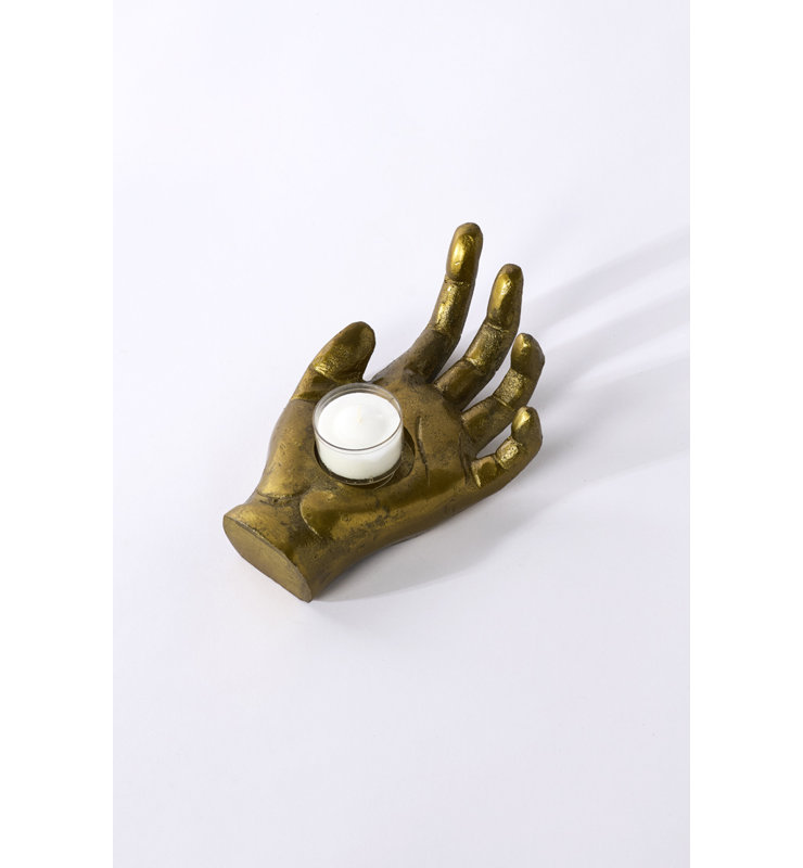Open Hand Candleholder 7.5"x 4.5"x 2.25"