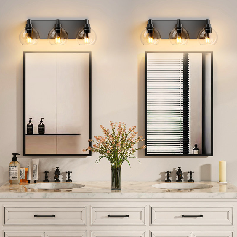 3-Light Bathroom Vanity (Black)