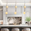 Jenavicia 2 - Light LED Brass Cracked Glass Shade Pendant
