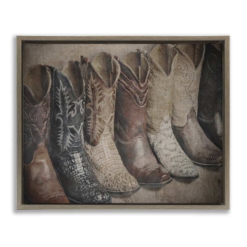 Art texturé sur toile flottante Texan, Cadre flottant orme Montalcino, 25" H x 31" W