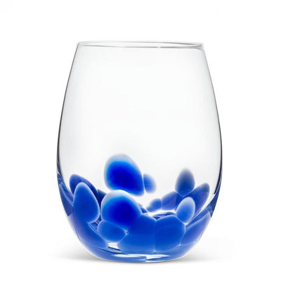 Fused Dots Stemless Wine Drinking Glass