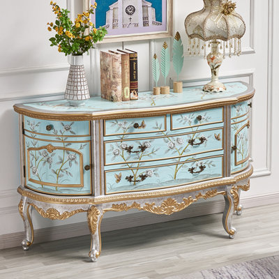 European-Style 4-Drawer Double Door Sideboard