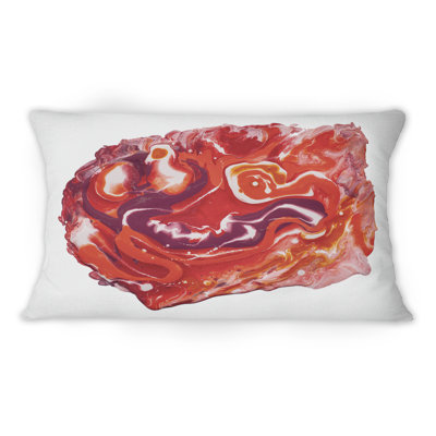Red Vibrant Marble Universe - Coussin décoratif imprimé moderne 1