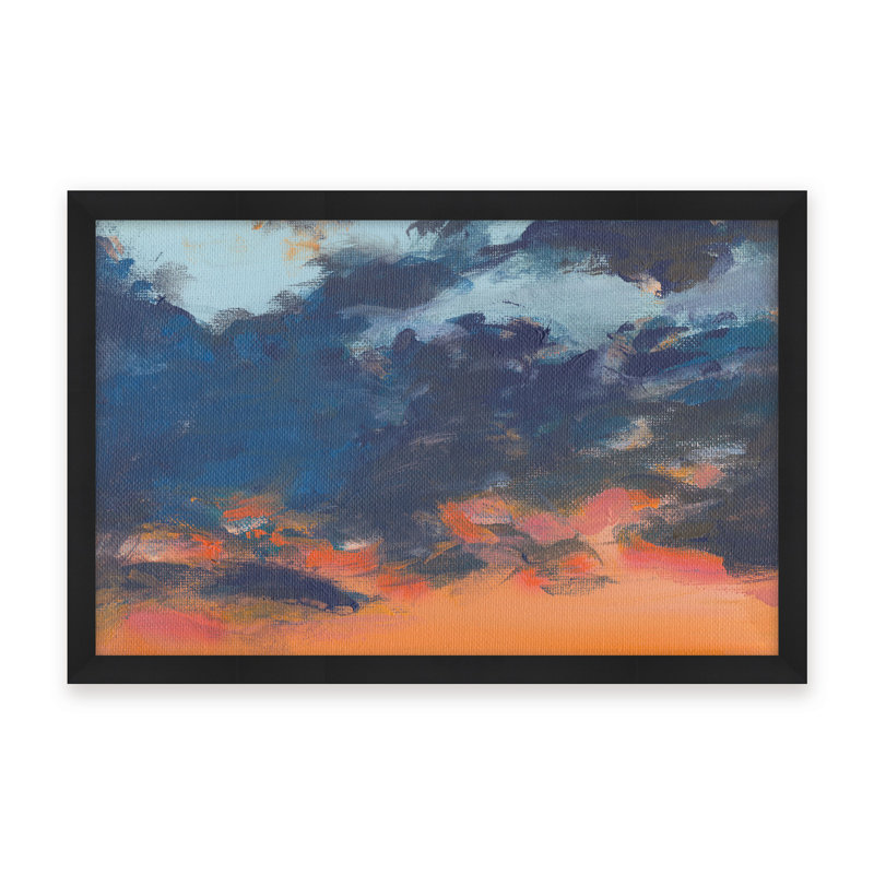 Coastal Retreat Asbury Park Sunset, Framed Canvas, Beige, 24" H x 30" W x 2.375" D