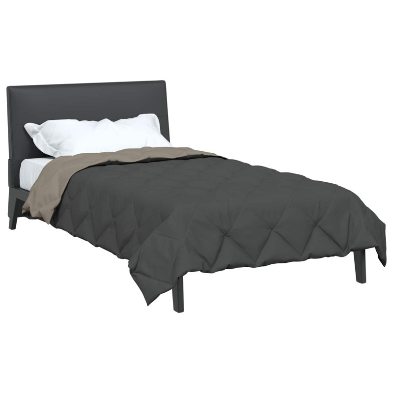  Summer Duvet Light Grey And Anthracite 200 X 155 Cm Microfiber, 140 x 200 cm