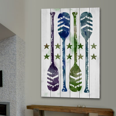 « rétro avirons », reproduction d’art sur bois blanc