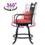 Fauteuil d'extérieur à hauteur de comptoir en métal avec coussin 29 po Soline-374691947