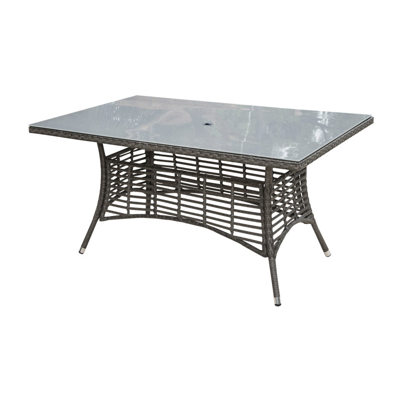 Table de salle à manger en verre graphite