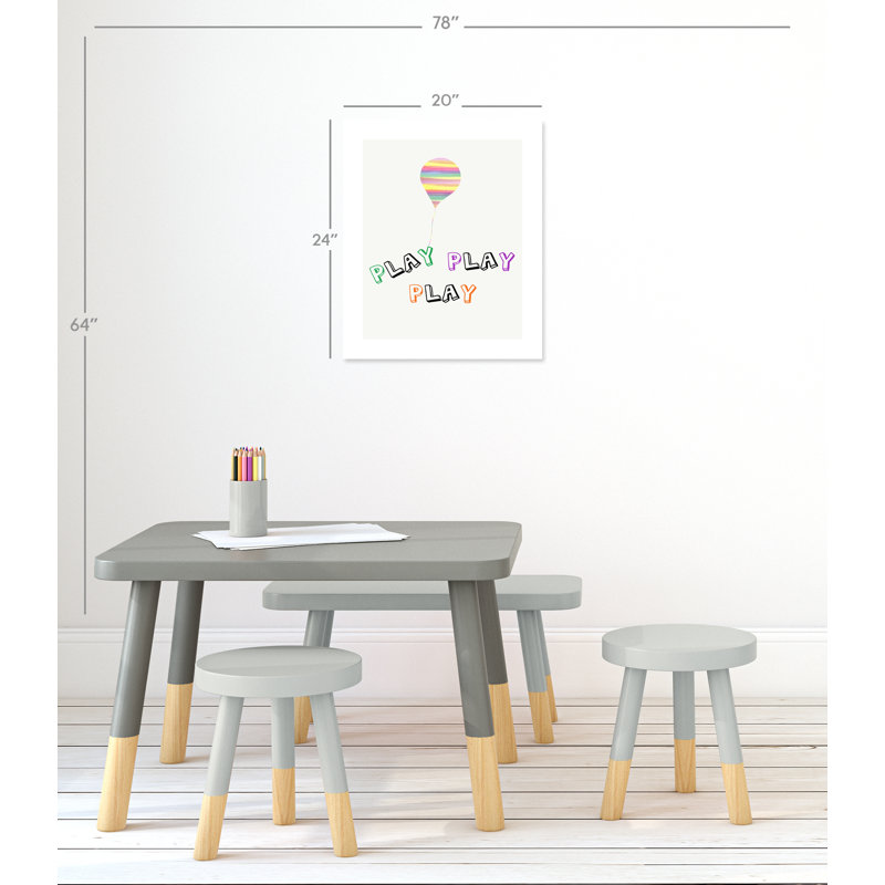 Play Play Play, impression sur papier, H 24 po x l 20 po x P 1 po, Papier