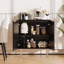 Armoire d'appoint cannelée à 2 portes de 28,5 po avec tablettes intérieures réglables Rishaw-240623314