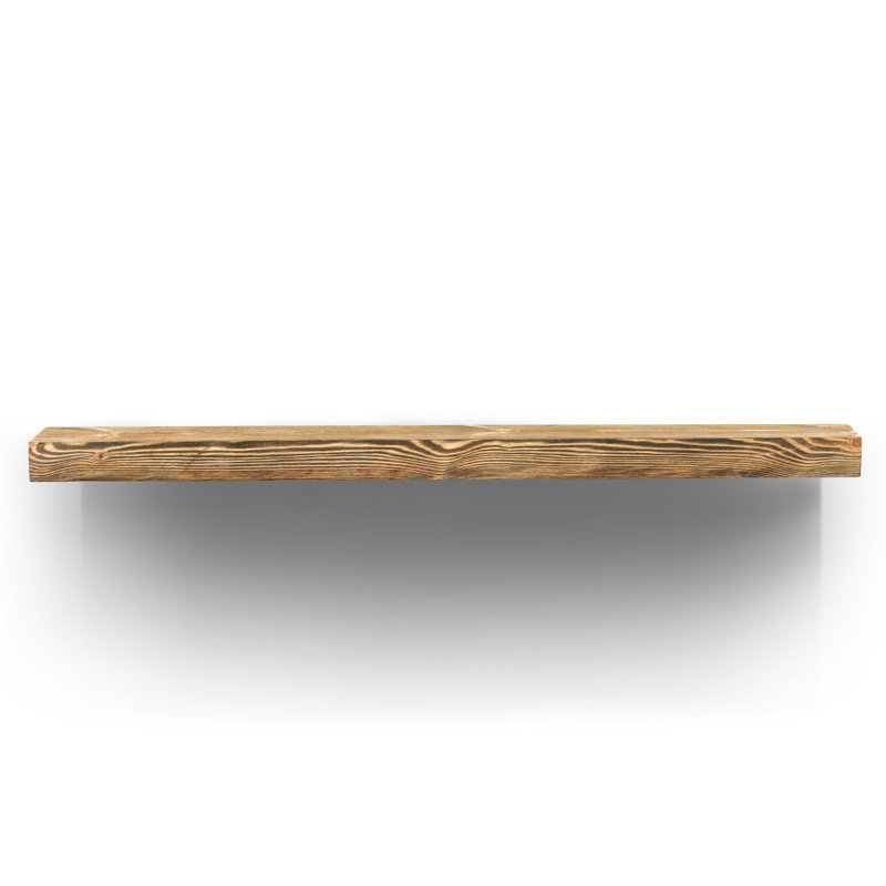 Cleamon Hand Carved Wood Mantel, Dark Oak, 60"