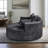 Modern Oversized Round Chenille Lounge Chair with Matching Back Pillow-1320659834