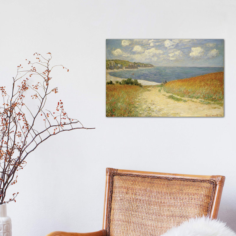 Path In The Wheat At Pourville, 1882 by Claude Monet - Print on Canvas, No Frame, 66.04 cm H x 45.72 cm W x 1.91 cm D