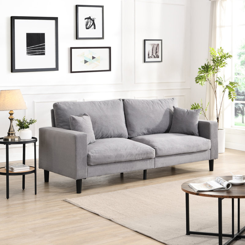 3 coussins gris et spongieux, structure en bois pour les espaces de vie, rembourré en éponge confortable, pièce de base, appartement