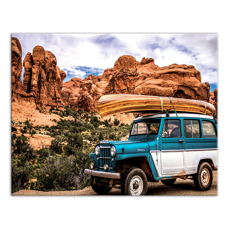 " Adventuring Jeep ", 11" H x 14" W x 1.25" D