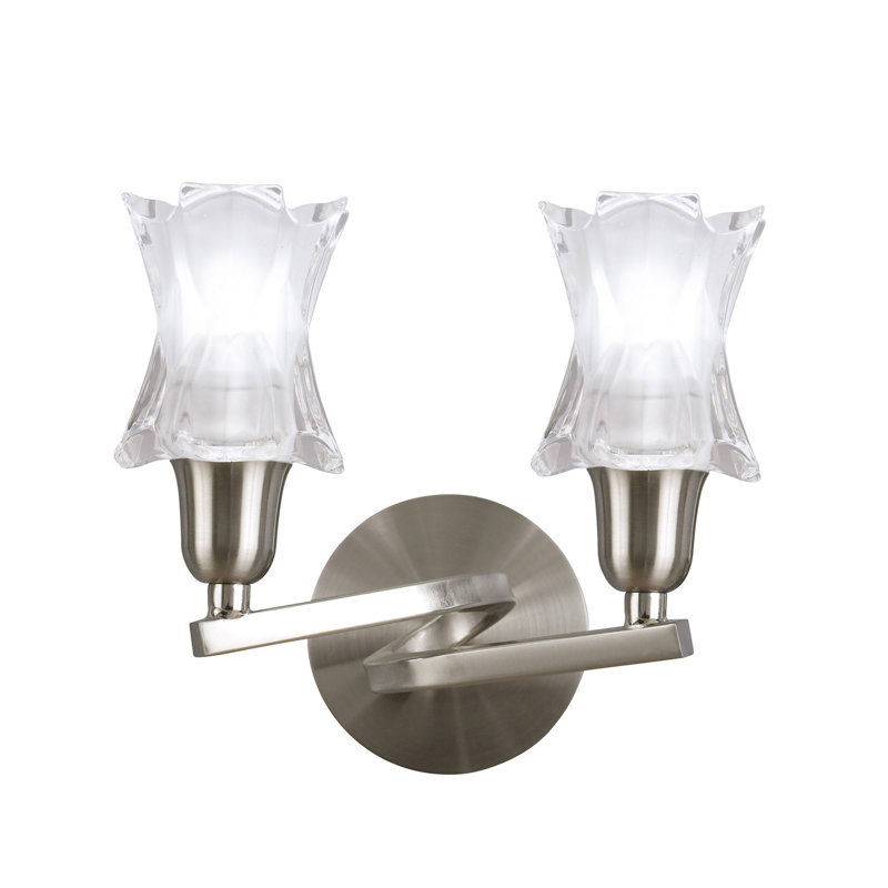 Walk Chrome LED Armed Sconce, Nickel