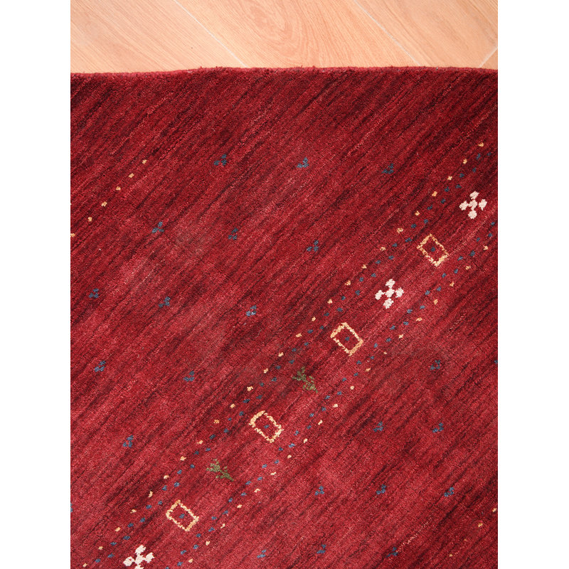 Tapis écologiques tissés à la main Maggiemae, Rouge, Carré 8 pi