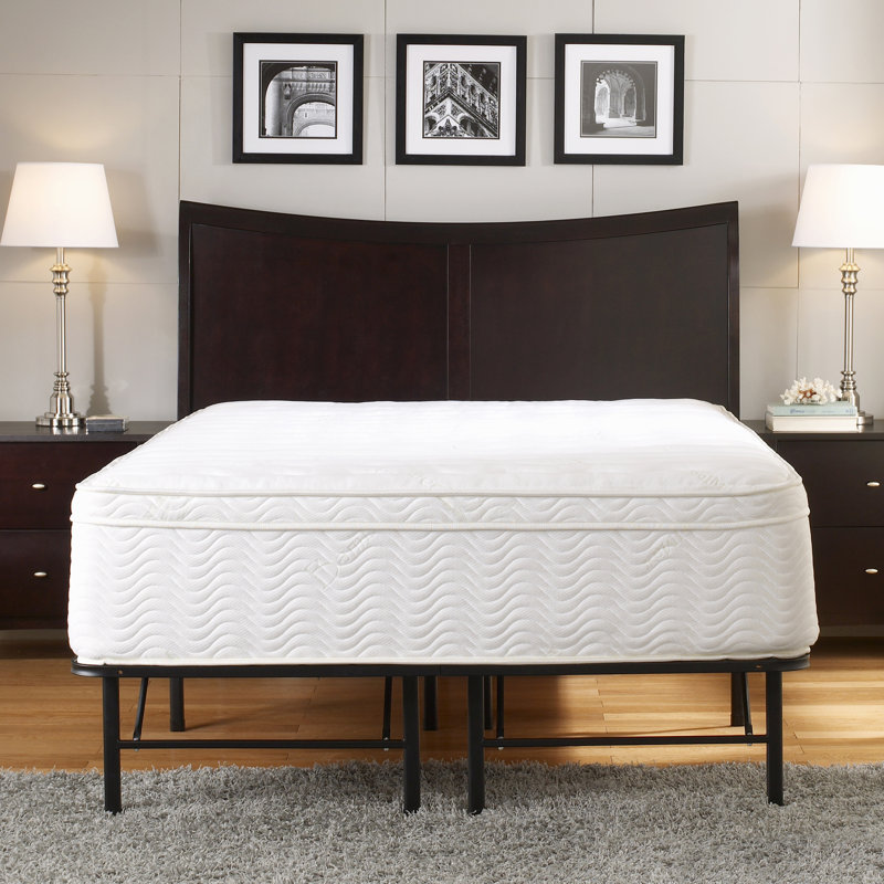 Structure de lit plateforme robuste en métal de 18 pouces avec rangement sous le lit, aucun sommier requis, assemblage rapide sans outil - (noir mat)