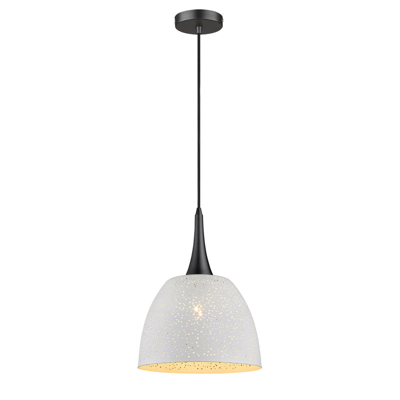 Liliath 1 - Light Matte Dome Pendant, Matt Black/White