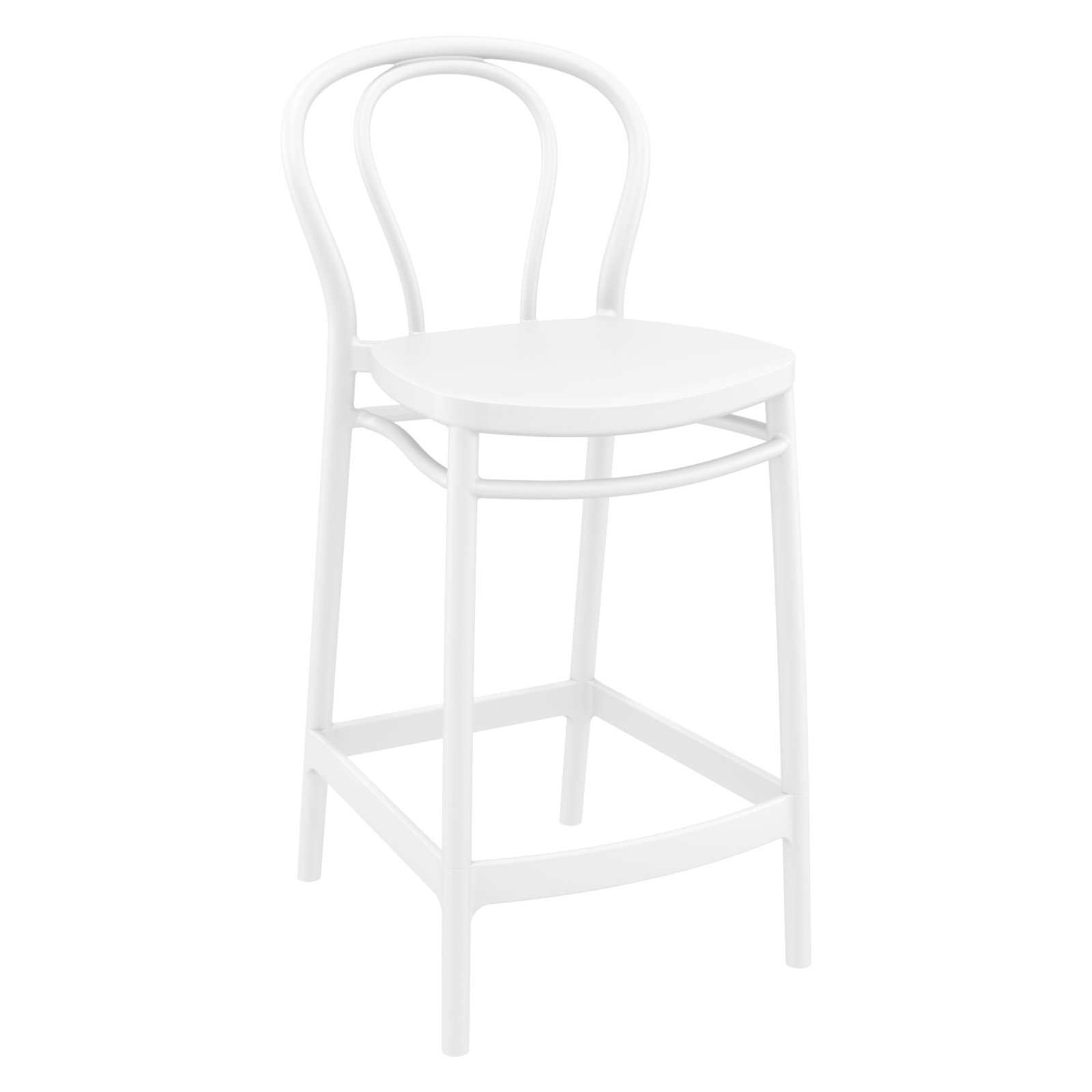 Farrah Patio Bar Stool, White, Counter Stool (25.6" Seat Height)
