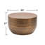 Table basse tambour moderne en aluminium martelé texturé en métal, fer estampé à la main-372885992