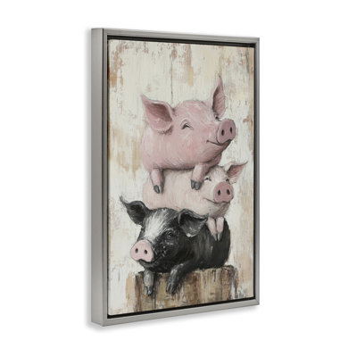 Cadre flottant cochon et porcelet, conception de Tina LeCour