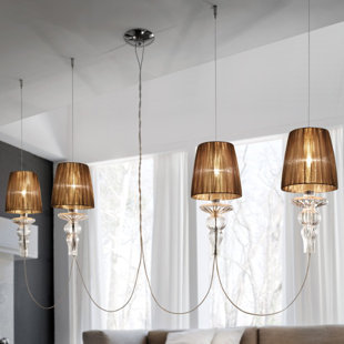 Luminaire suspendu géométrique 4 lumières grappe Gadora