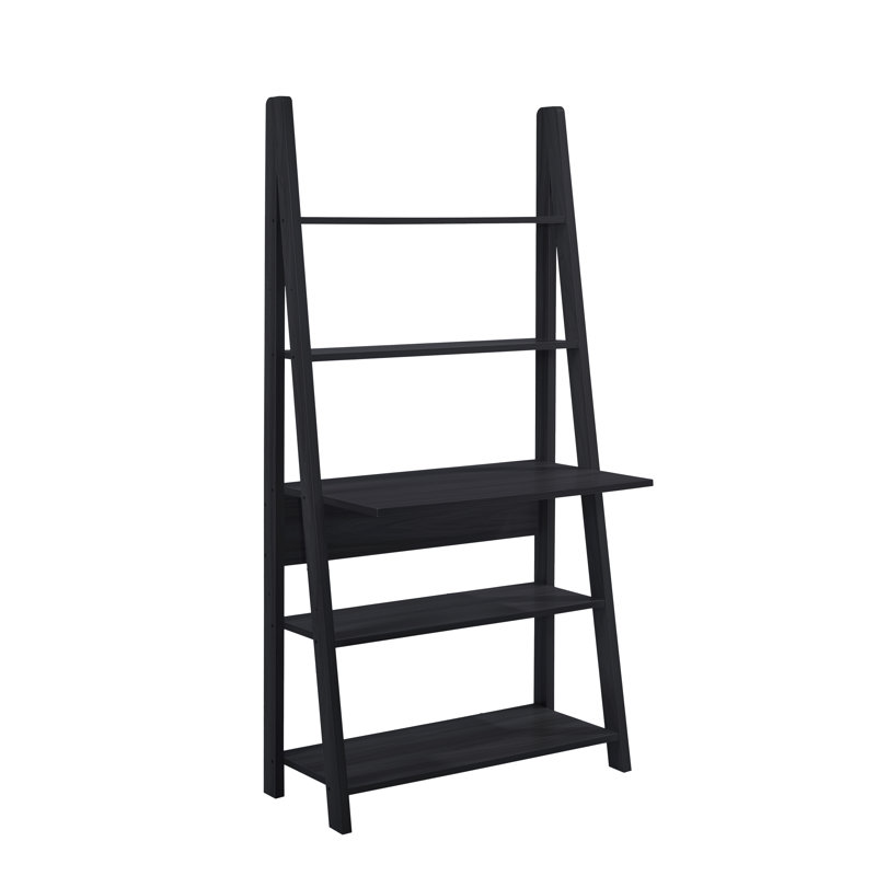 LPD Home 175.5cm H x 64cm W Ladder Bookcase, Black, 84.2 cm x 17.5.4 cm x 36.7 cm