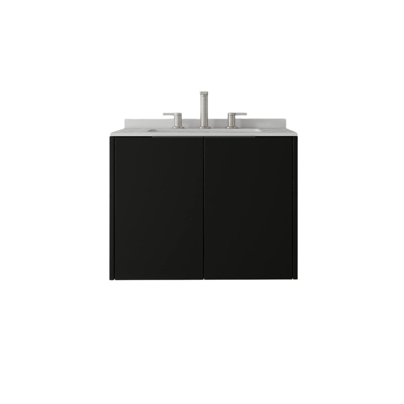 Meuble-lavabo flottant avec lavabo, Black, 24" W