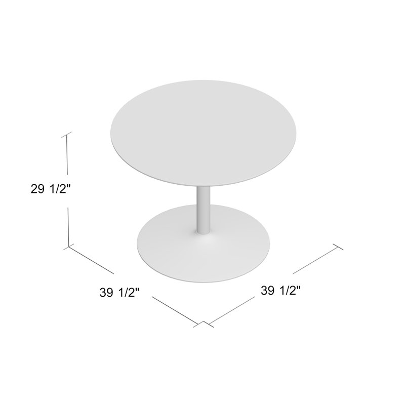 Whirl 40" White Round Wood Dining Table