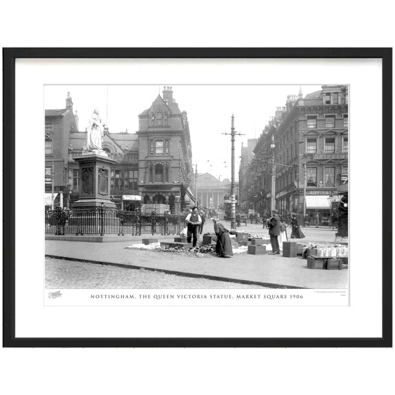 Nottingham, The Queen Victoria Statue, Market Square 1906 - Single Picture Frame Print, 28cm H x 36cm W x 2.3cm D