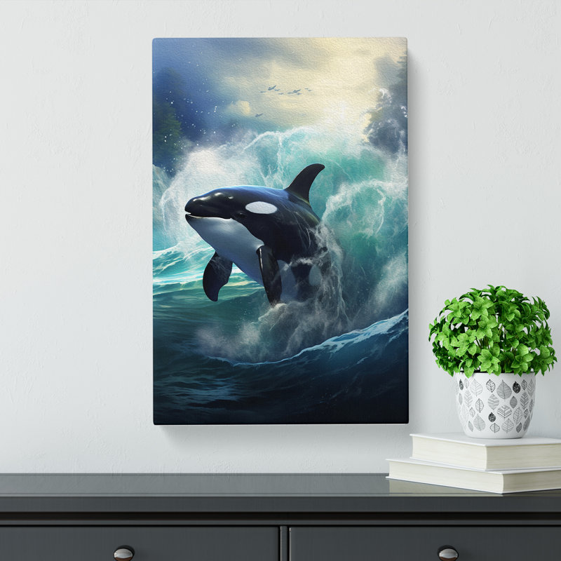 Orca Whale Realism Art - Wrapped Canvas, 76cm H x 50cm W x 3cm D
