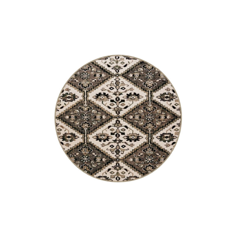 Model Geometric Checkered Floral Woven Base Washable Carpet, Runner 2'6" x 6'7"